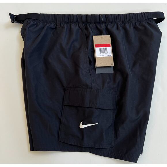 Nike Swim Voyage Cargo Woven Shorts Men's Size L NESSF453 001 Black New - Picture 13 of 16